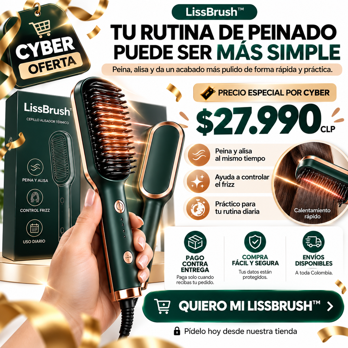 LissBrush™ | Cepillo Alisador Térmico