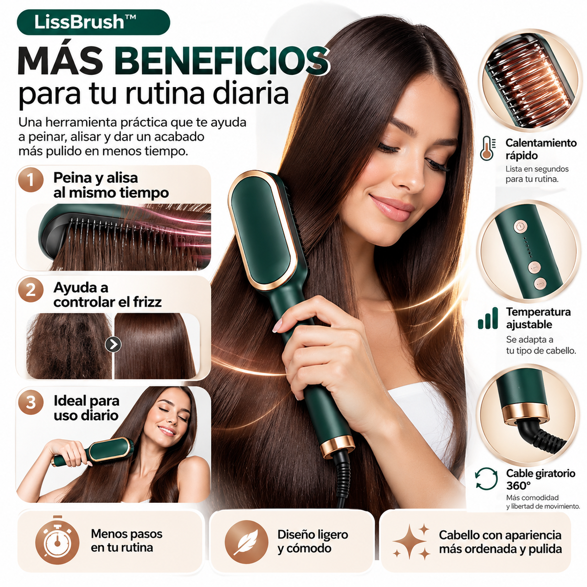 LissBrush™ | Cepillo Alisador Térmico