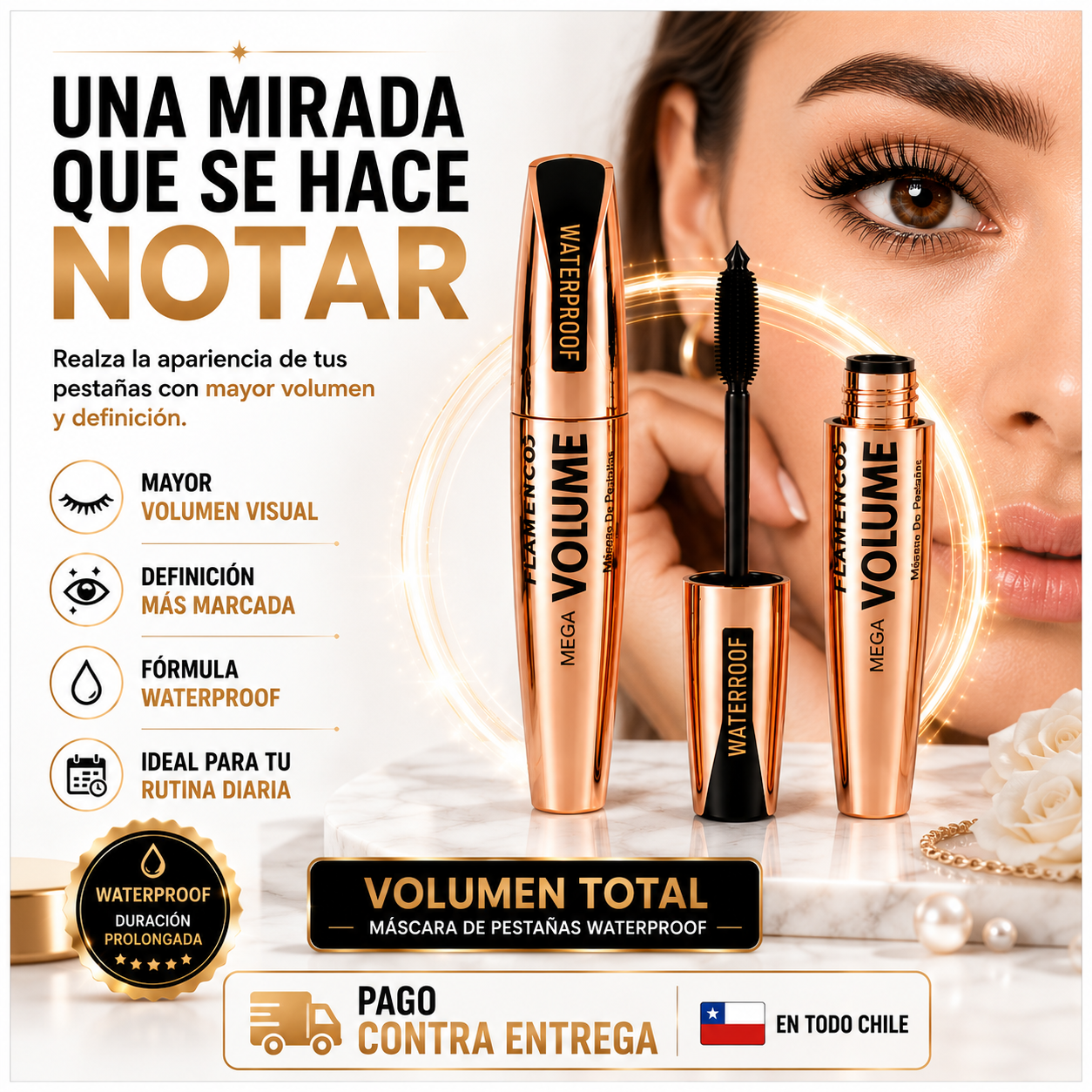 Volumen Total — Máscara de Pestañas Waterproof