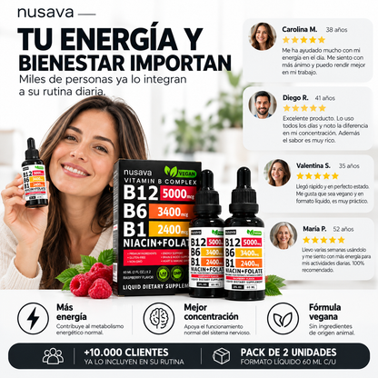 Nusava® Complejo de Vitamina B — B12 + B6 + B1 120ml