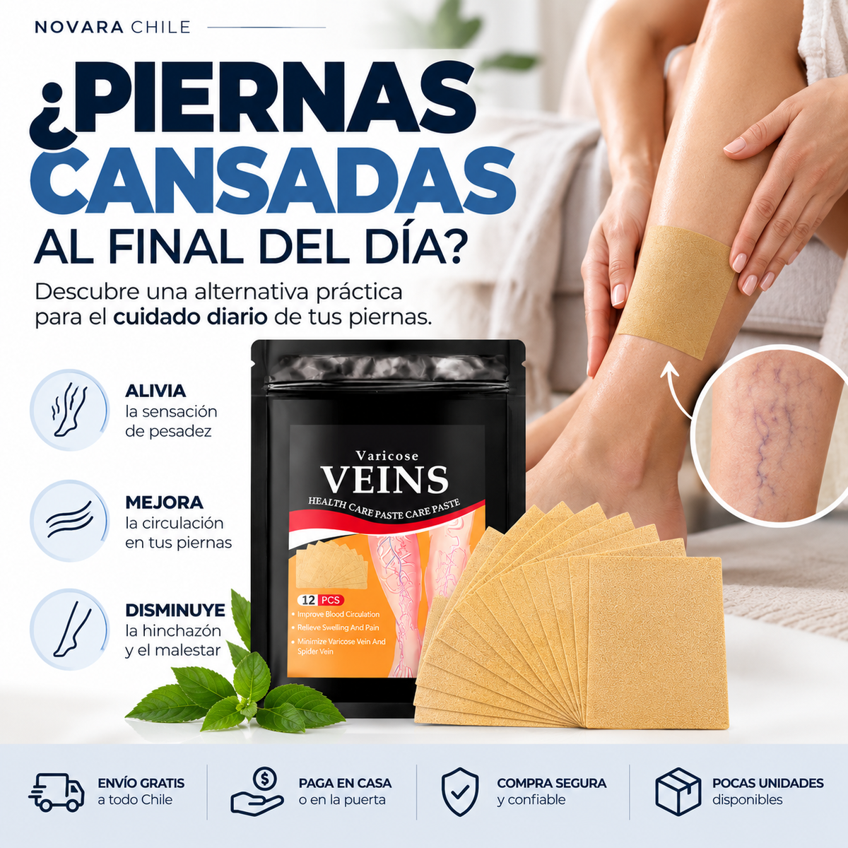 VenaLisse® | Parches de Cuidado para Varicez