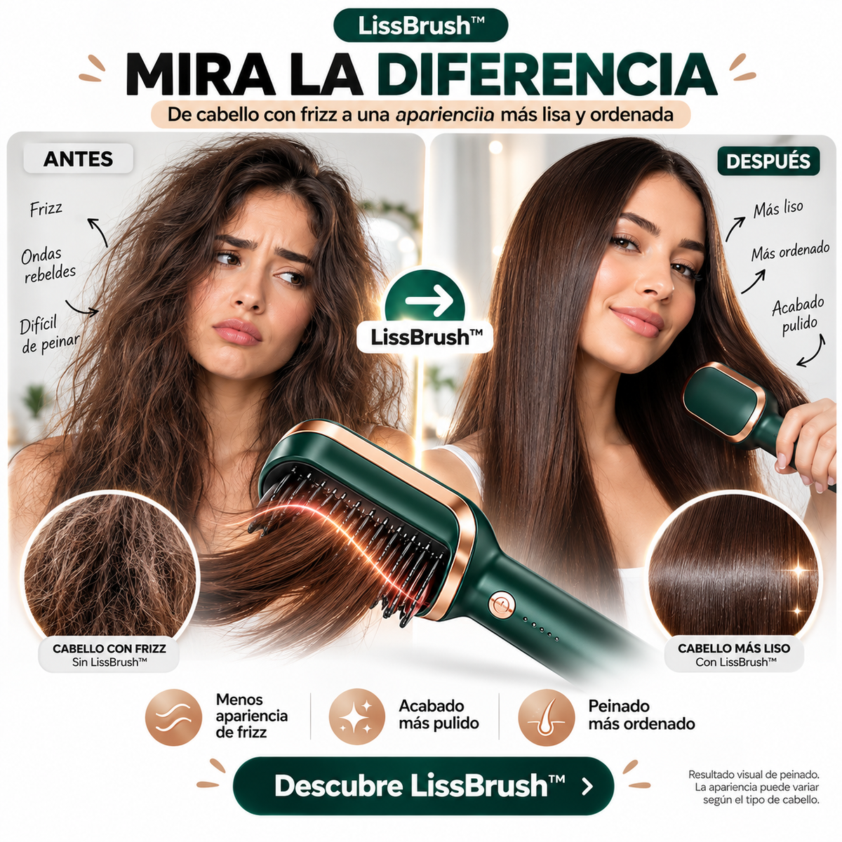 LissBrush™ | Cepillo Alisador Térmico
